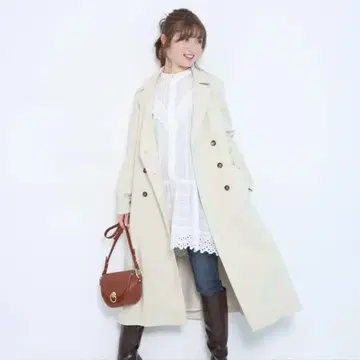 apuweiser-riche 백 볼륨 벨티드 코트 베이지 0