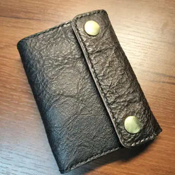 도치기 가죽 차심 슈링크 트래커 지갑