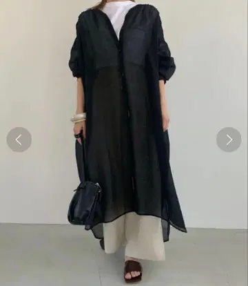시어 블랙 롱 셔츠 원피스 위르풀리 willfully