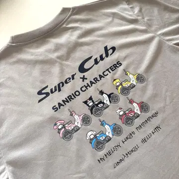 미사용 혼다 슈퍼커브 산리오 캐릭터즈 t셔츠 LL 그레이