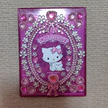 챠미 키티 거울 라메 핑크