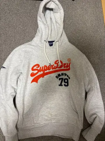 SuperDry 후드 부착 후드티 그레이