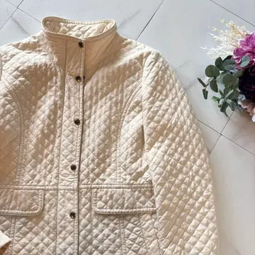 NO.7-194 HANAE MORI 퀼팅 블루종 화이트