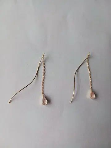 K10 로즈쿼츠 벚꽃 귀걸이 흔들리는 카페 프레그런트 올리브