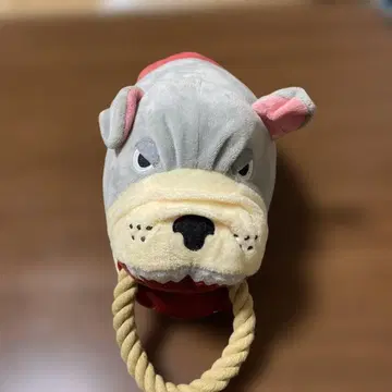 강아지 얼굴 봉제 인형 로프 포함