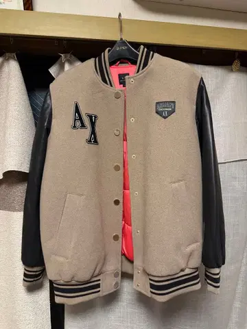 AIX 알마니 익스체인지 ] AX 로고 바시티 자켓