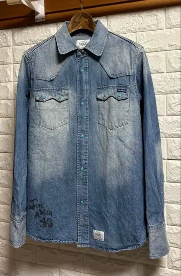 FUCT SSDD 팩트 체인 자수 데님 웨스턴 셔츠 S 유즈드
