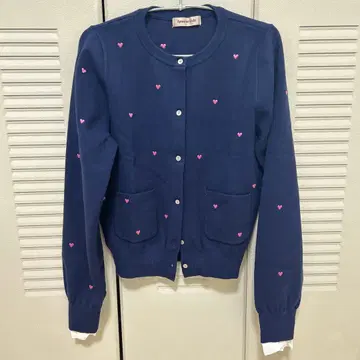 사이즈 2 Apuweiser-riche 하트 자수 가디건 풀오버 니트