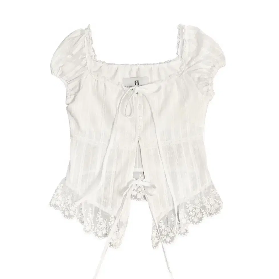 Bonnae Lace-up Chiffon Blouse Ivory | Bunjang Global