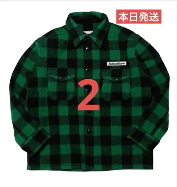 SUBCULTURE BUFFALO CHECK JACKET GREEN