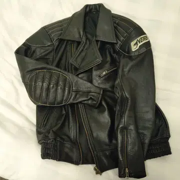 NERO 블랙 레더 라이더 자켓