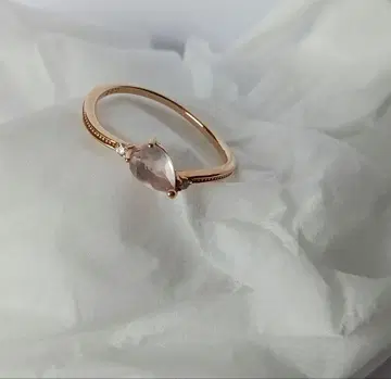 K10 로즈쿼츠 다이아몬드 벚꽃 반지 9호 10금 카페오리