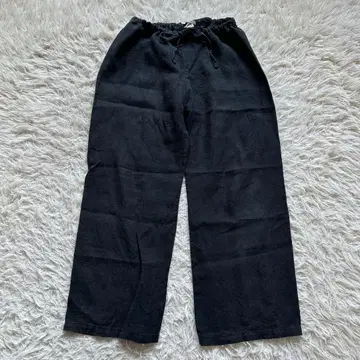 fog linen wark 린넨 100% 와이드 팬츠 캐주얼 블랙