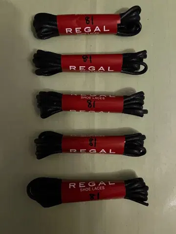 REGAL / 슈레이스 블랙 81cm 왁스 처리 둥근 끈 5점 세트