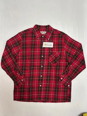 새상품 Yellow Rat 체크 셔츠 미국제 L 사이즈 레드