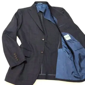 JUNKO SHIMADA 글렌체크 네이비 테일러드 자켓 A4