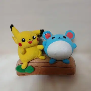 포켓몬 계곡 봉제 인형 피카츄 & 마릴 TOMY제