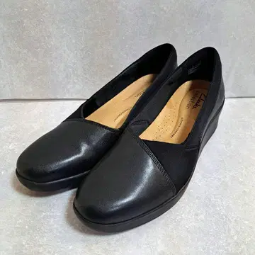 [새상품급] CLARKS(클락스) 가죽 슬립온 웨지솔 24cm