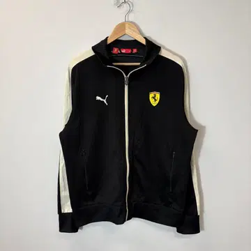 PUMA x 페라리 트랙 자켓 블랙 L 자수 로고 레이싱 저지