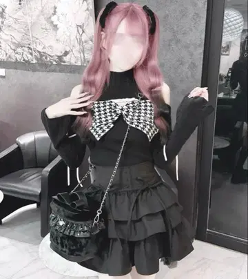 허니뮤우 빅 리본 어깨 트임 니트탑