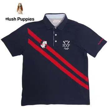 빅 사이즈 Hush Puppies (허시파피) 와펜 피케 셔츠 LL