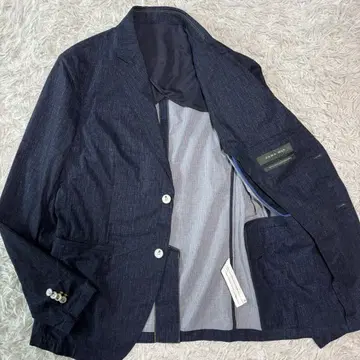 미사용급/XL 자라 테일러드 자켓 발수성 앤컨 네이비