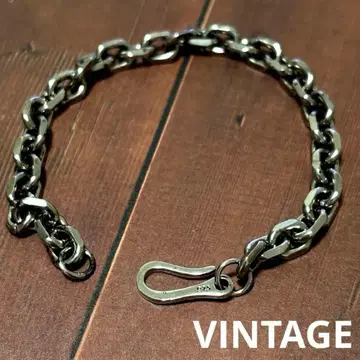 US 수입 심플 체인 팔찌 빈티지 925 각인 있음