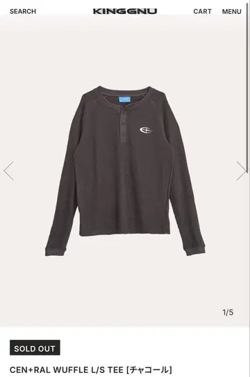 CEN+RAL WUFFLE L/S TEE 차콜