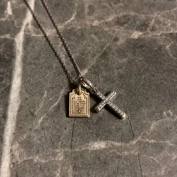 석비 y2k 크로스 실버 그런지 vintage 다이아 목걸이