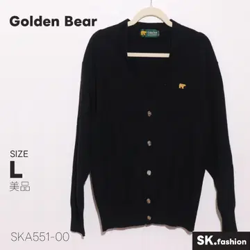 새상품급 Golden Bear 상의 가디건 울 소재 하이 게이지 편직