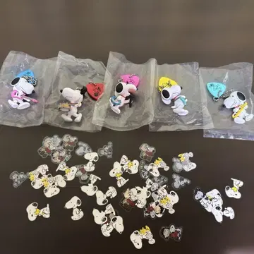 [새상품급] 스누피 키링 음악 캡슐 토이 플렉소씰 세트