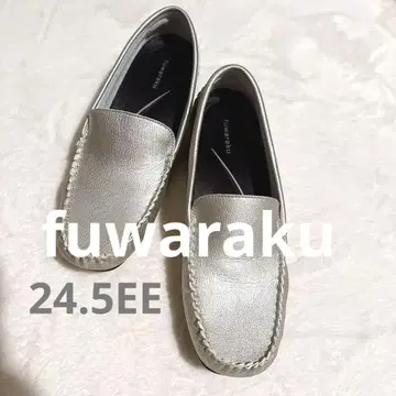 fuwaraku 실버 모카신 슬립온 24.5EE