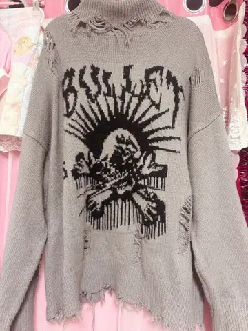 VOLCAN&APHRODITE 펑크 스컬 니트