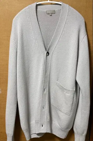 [ 컨디션 최상 ] 마가렛호웰 가디건 L 모 x 면 라이트 그레이