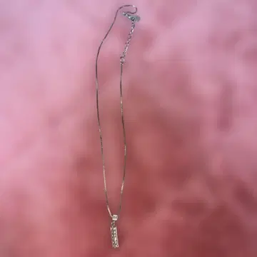 실버 직사각형 스톤 펜던트 목걸이