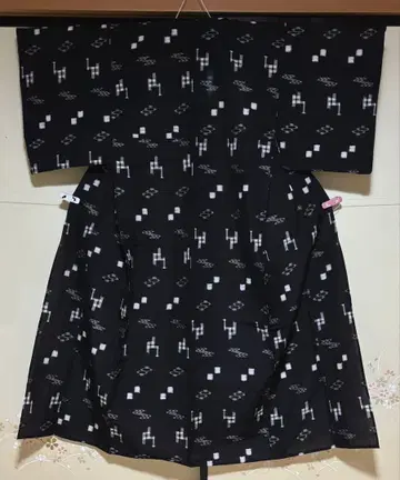 단피 본장 류큐 무명 목화 중고 블랙 sk197