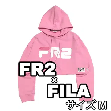 FR2 x FILA 콜라보 여성용 크롭 후드티 후디 사이즈 M