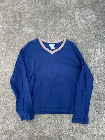 agnes b. 네이비 V넥 티셔츠