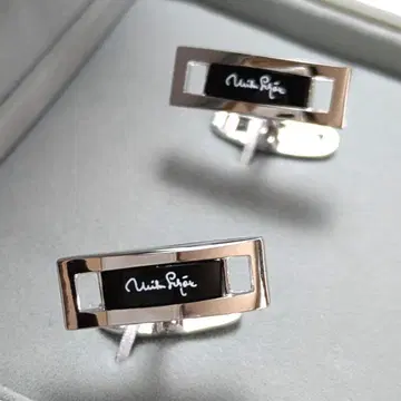 msc157 새상품 밀라 쇤 커프 링크스 실버 x 블랙 오닉스