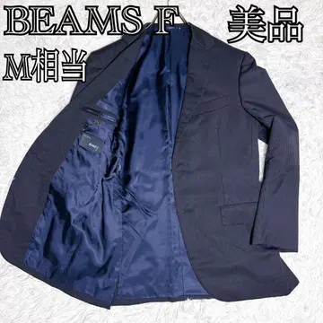 새상품급 BEAMS F 테일러드 자켓 네이비 스트라이프 울 일본제