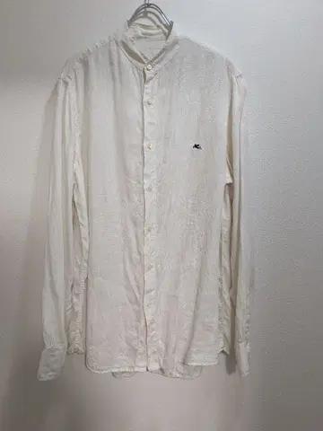 ETRO 린넨 셔츠 밴드 카라 이탈리아제