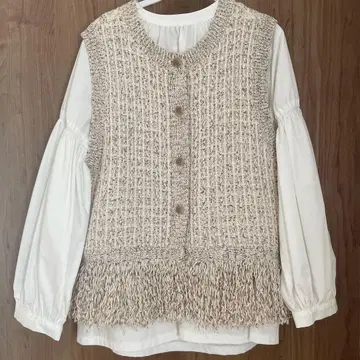 tumugu 츠무구 트위드 니트 2way 베스트