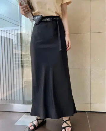 롱 스커트 willfully 머메이드 새틴 스커트