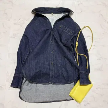 맥피 데님 셔츠 자켓 두꺼운 원단 인디고 투모로우랜드 롱