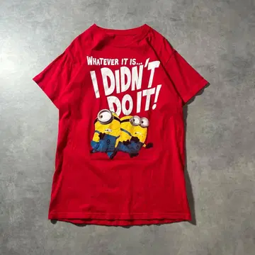 미니언 애니메이션 미국 프린트 디자인 레드 T셔츠