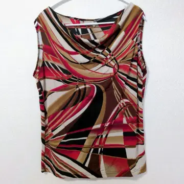 레어 USA제 SUSAN LAWRENCE 기하학 패턴 튜닉 XL 빨간색