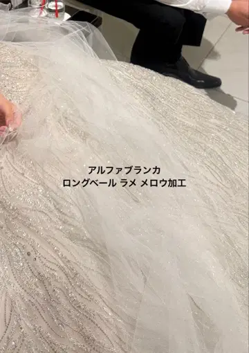 알파 블랑카 롱 베일 라메 3m ANV-9L OW