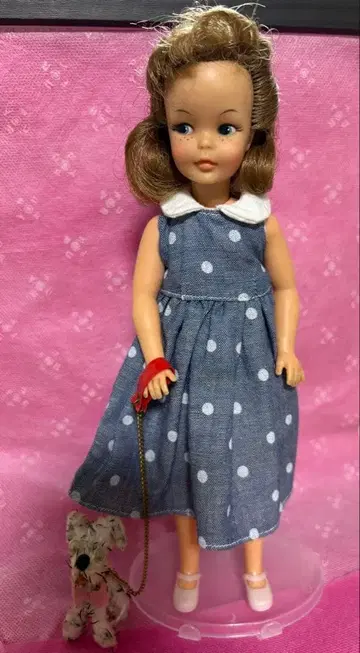 1960년대 빈티지 인형 타미의 여동생 페퍼와 오리지널 강아지