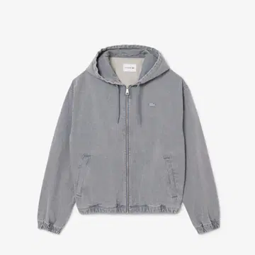 라코스테 US:L 내추럴 피그먼트 다이 집업 데님 후디