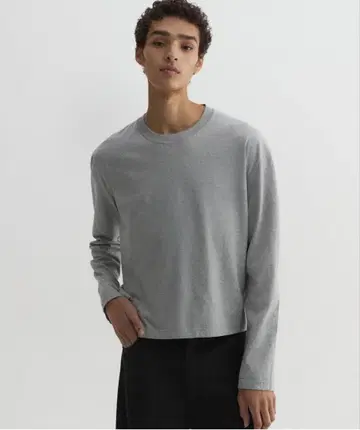 DNSR 크롭 롱슬리브 그레이 단장 롱T